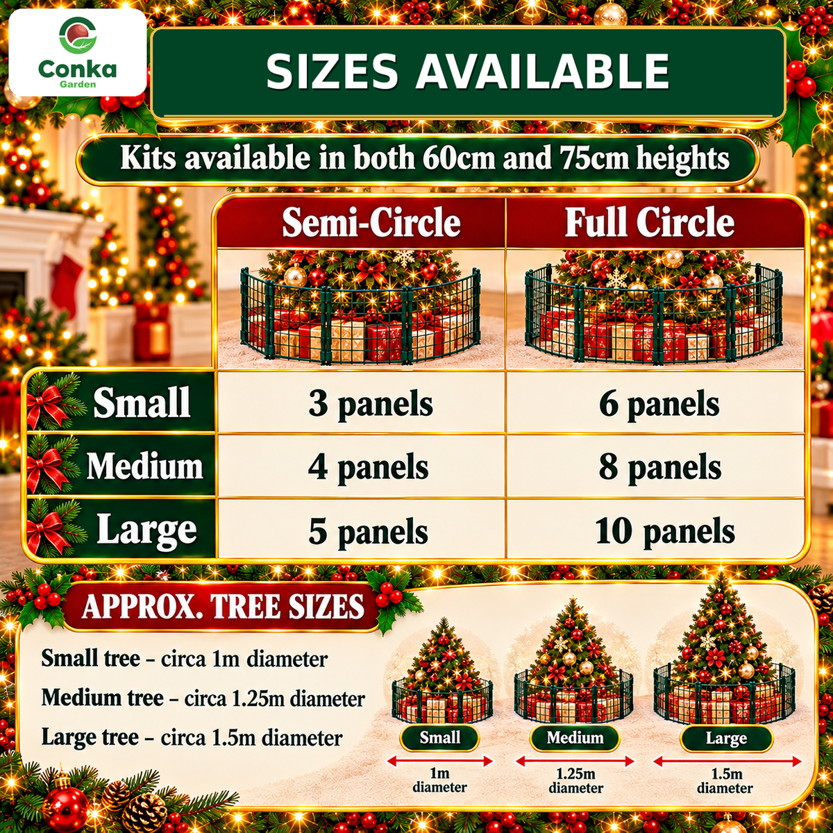 Christmas Tree Fence for Dogs & Cats – Freestanding Pet Guard & Present Protector