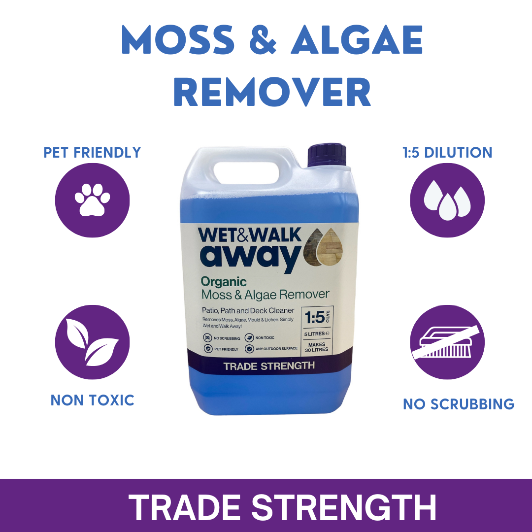 Wet & Walk Away Organic Moss & Algae Remover, Patio Cleaner, Mould, Lichen Remover