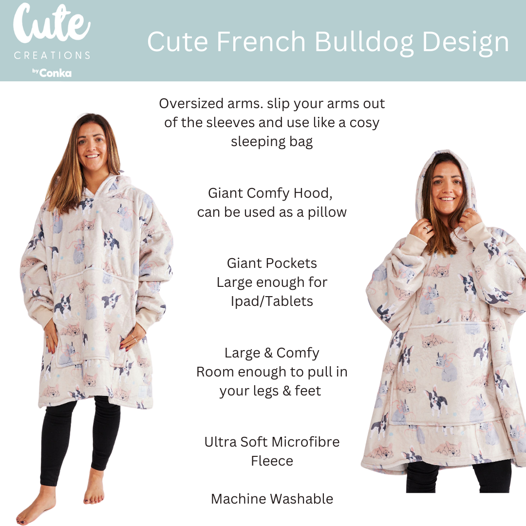 French Bulldog Design HOODIE - One size