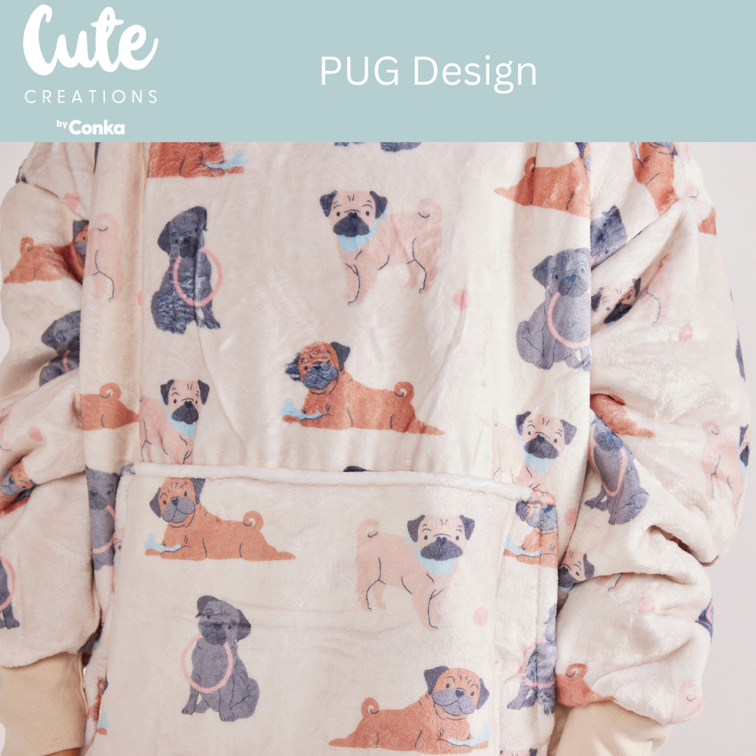 PUG HOODIE - One size