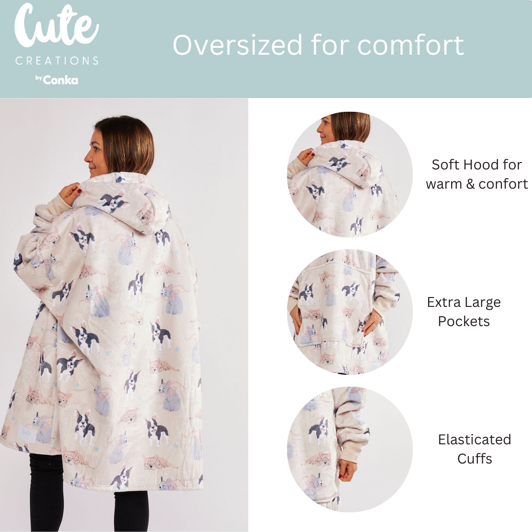 French Bulldog Design HOODIE - One size