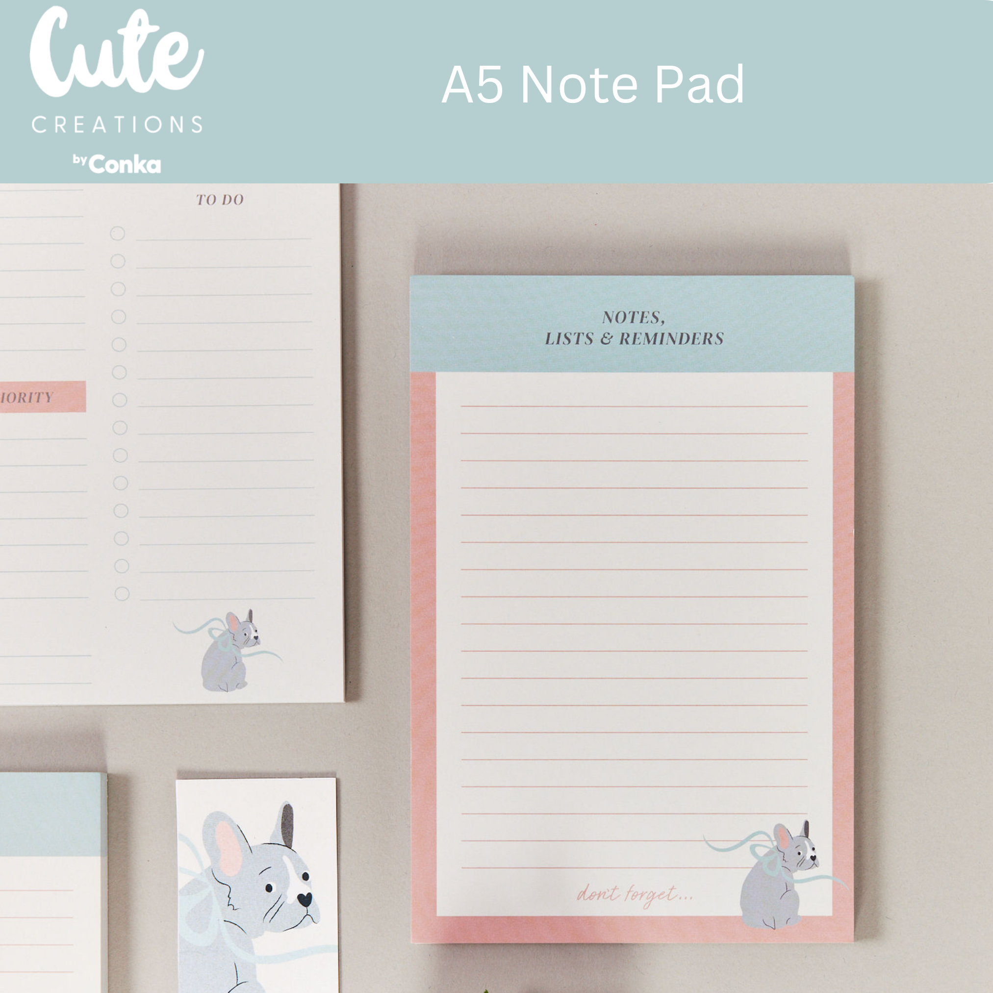 Paws 'n' Plan French Bulldog 7 Piece Stationery Gift Set
