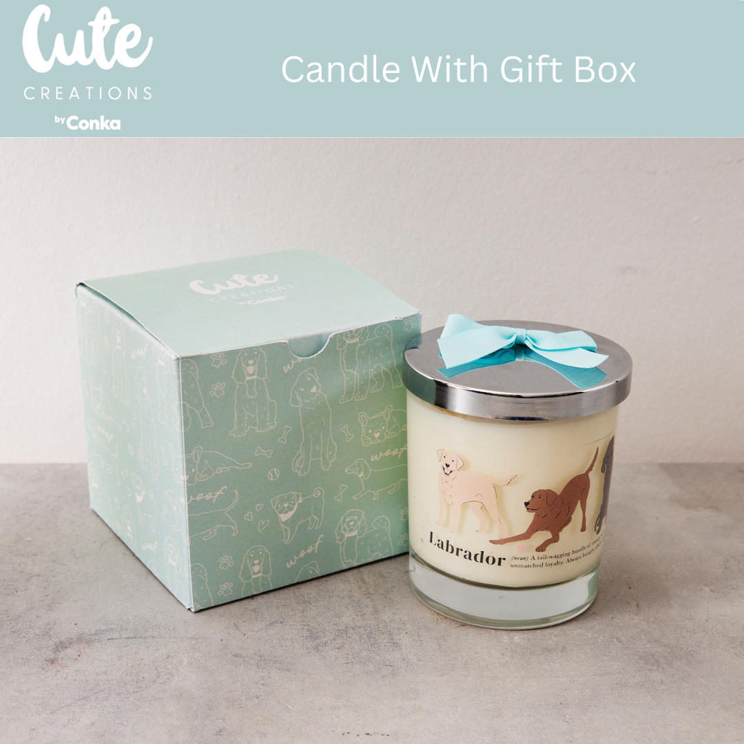 Labrador 'Relax & Paws' Blanket & Candle Gift Set