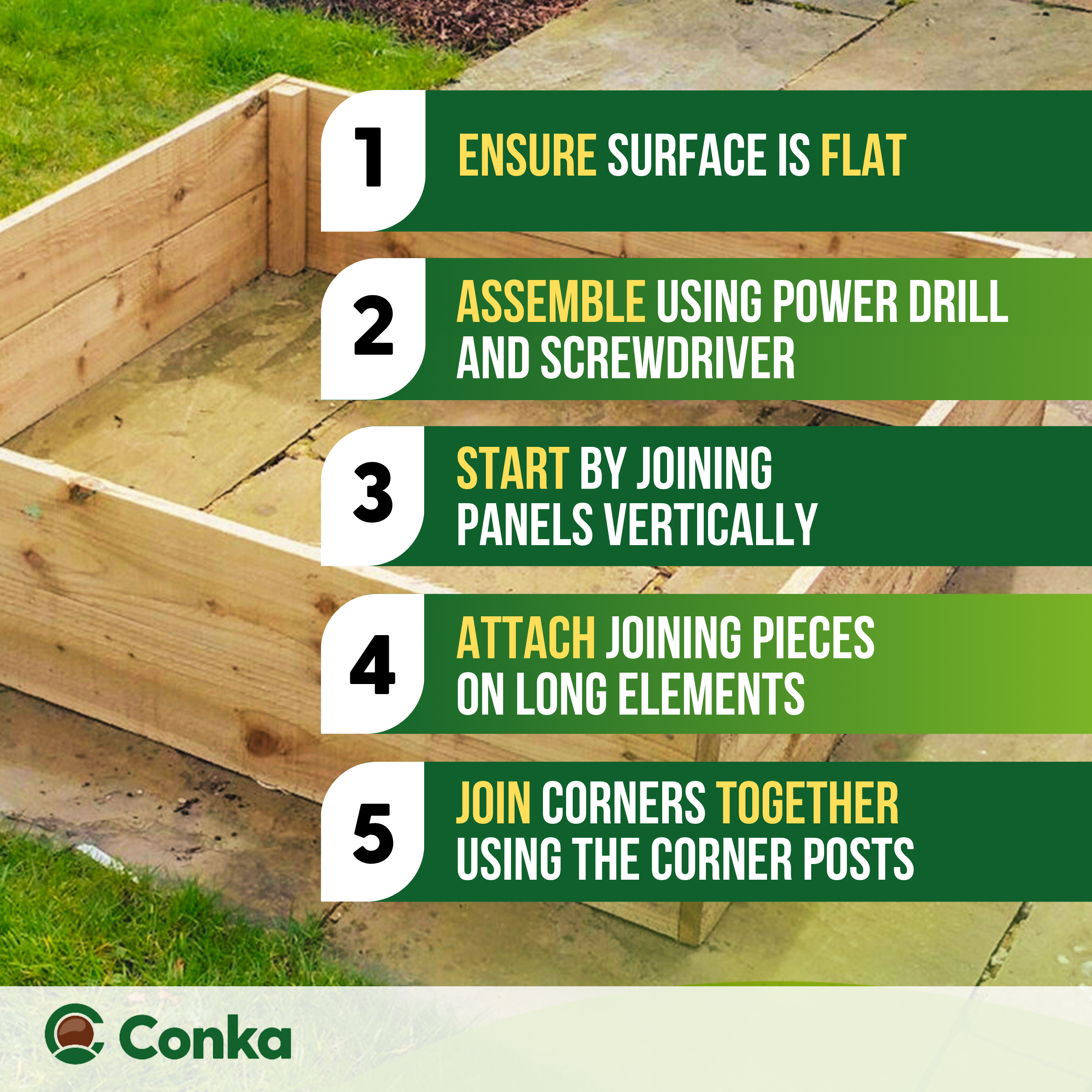 Wooden Garden Raised Grow Beds - FSC Treated Timber - Various Sizes