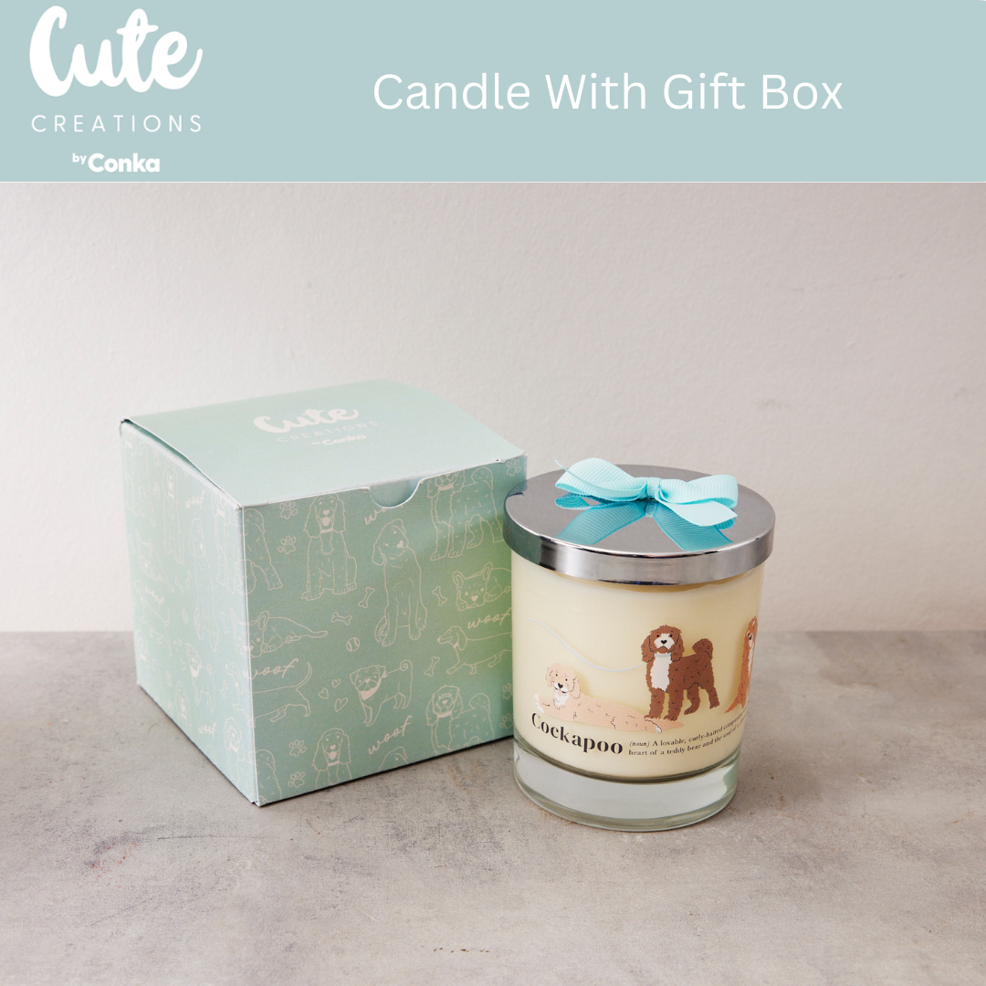 Cockapoo 'Relax & Paws' Blanket & Candle Gift Set