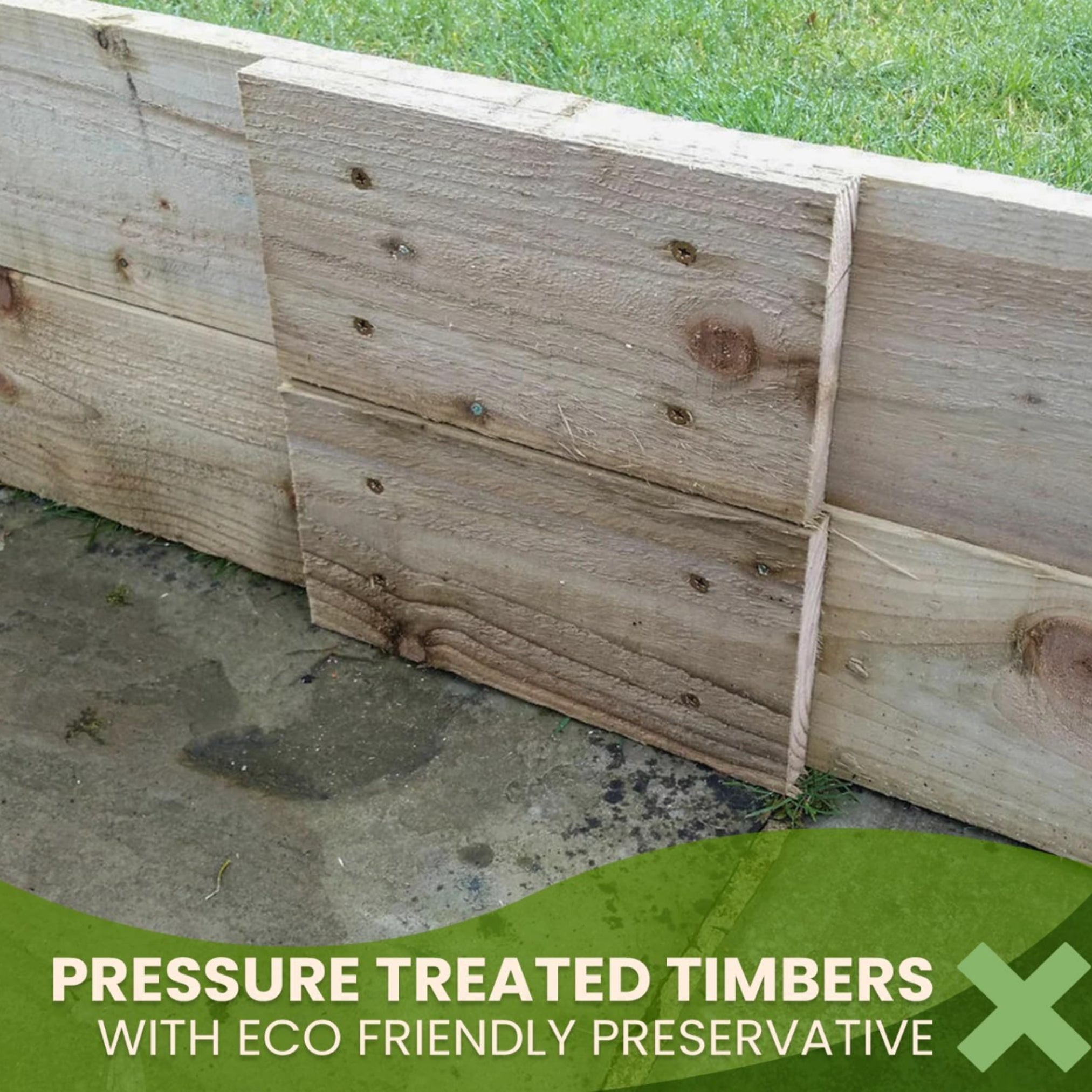 Wooden Garden Raised Grow Beds With Liner - FSC Treated Timber - Various Sizes