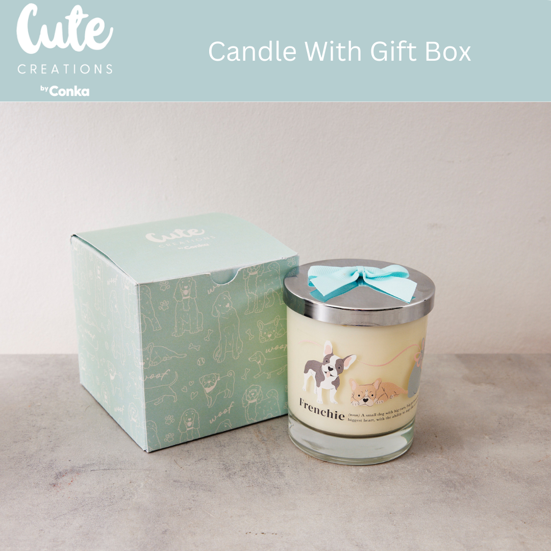 French Bulldog 'Relax & Paws' Blanket & Candle Gift Set