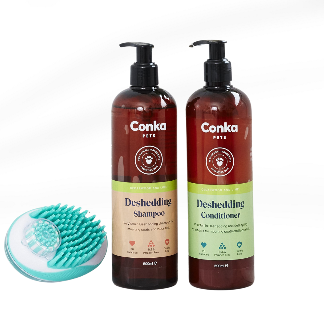 Deshedding Shampoo & Conditioner with FREE Bath & Groom Brush