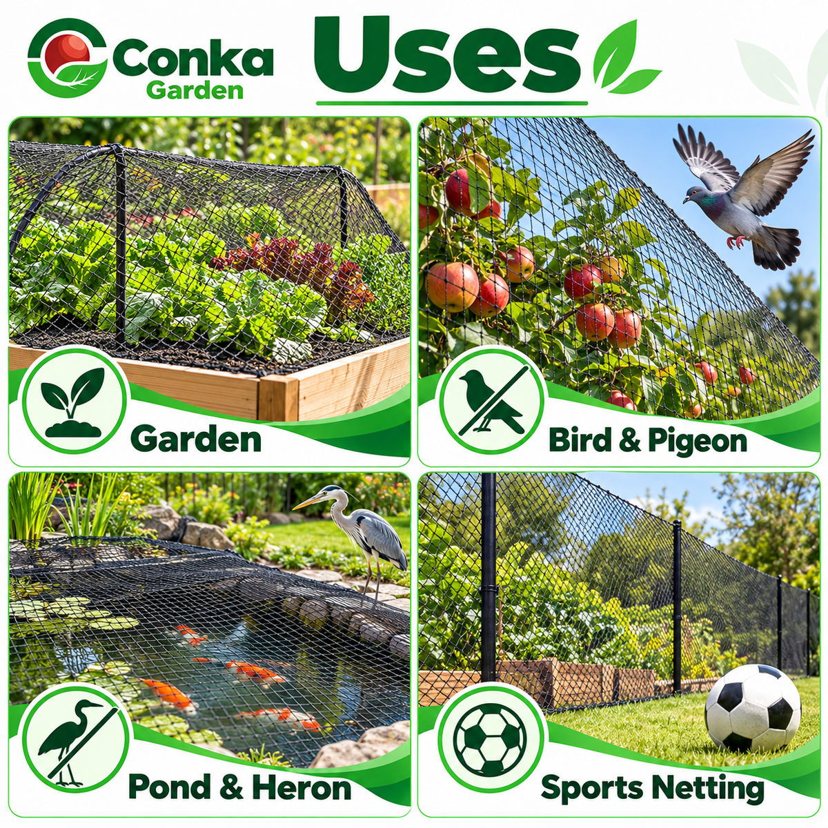 Black Bird, Pigeon & Pond Netting – Strong 20mm Garden Mesh