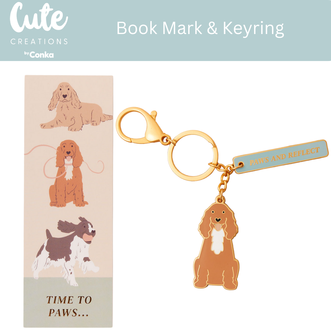 Spaniel Toes & Trinkets Gift Set - Socks, Bookmark & Keyring
