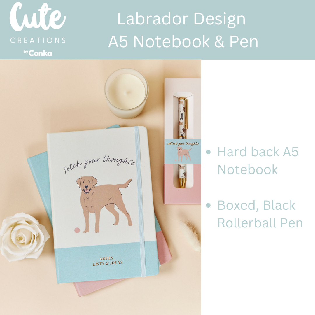 Labrador Jot 'n' Journal Gift Set - Notebook, Pen, Sticky Notes, Bookmark