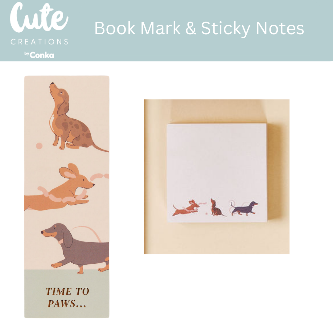 Dachshund Jot 'n' Journal Gift Set - Notebook, Pen, Sticky Notes, Bookmark