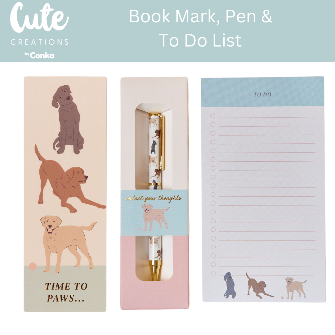 Labrador 'Brew & Do' Gift Set - Mug, Coaster, To Do List, Bookmark & Pen