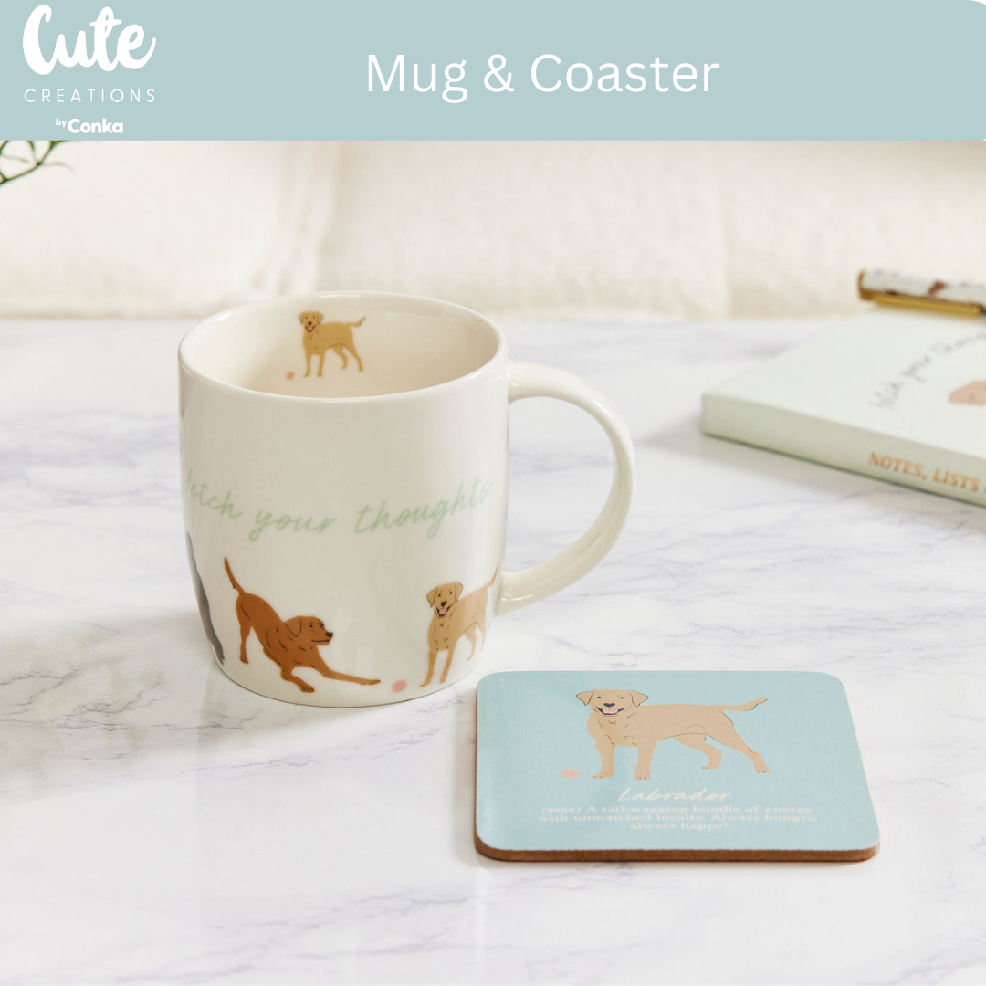 Labrador 'Warm Soles & Goals' Gift Set - Socks, Large Candle, Coaster, Mug, Pen, Keyring