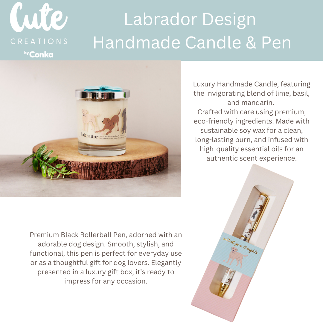 Labrador 'Warm Soles & Goals' Gift Set - Socks, Large Candle, Coaster, Mug, Pen, Keyring