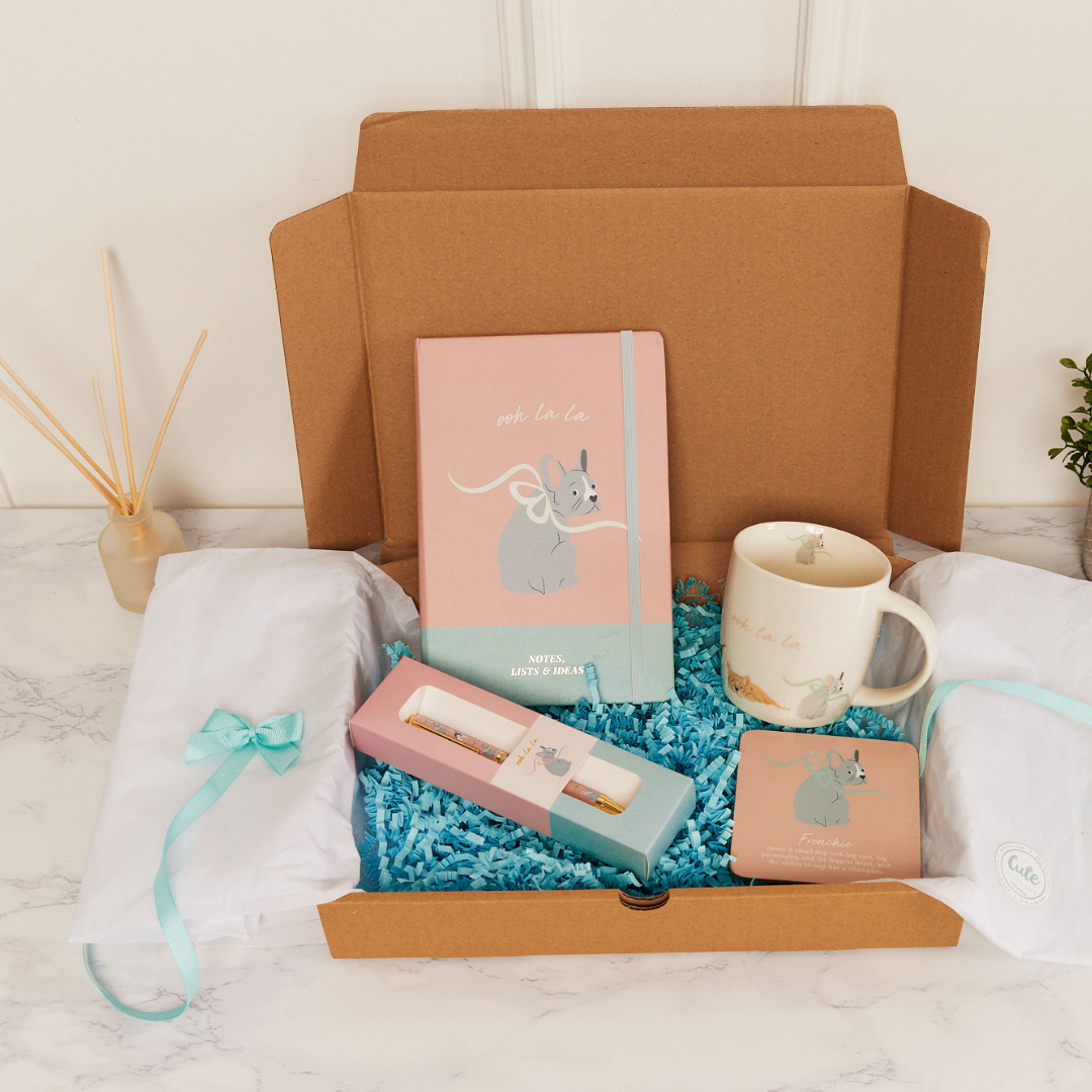 French Bulldog 'Mindful Moments' Gift Set - Mug, Coaster, Notebook & Pen