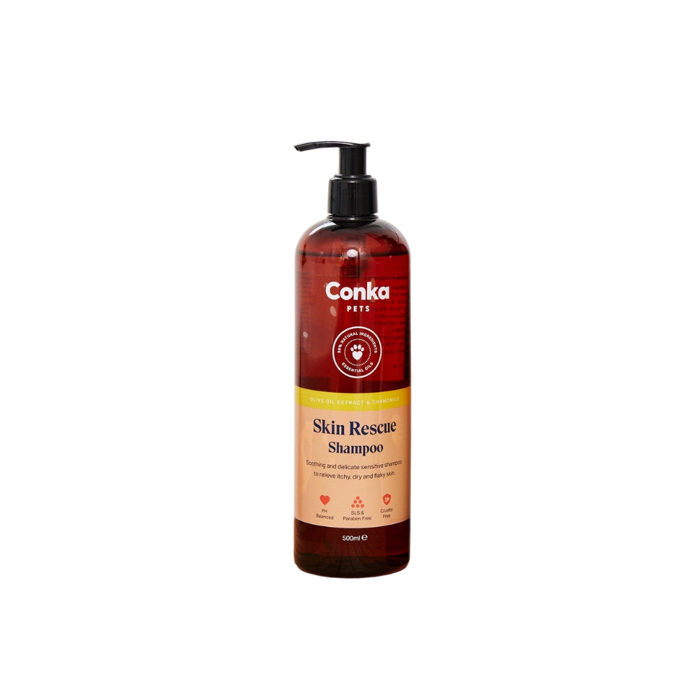 Conka Pets Skin Rescue Shampoo for Dogs - Olive Oil & Chamomile (500ml)