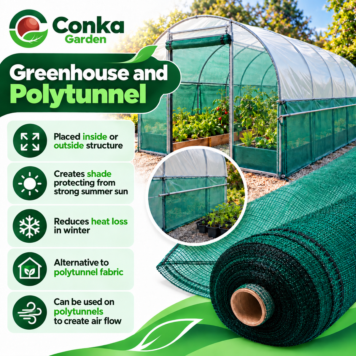 Green Garden Windbreak Netting – Greenhouse Shading