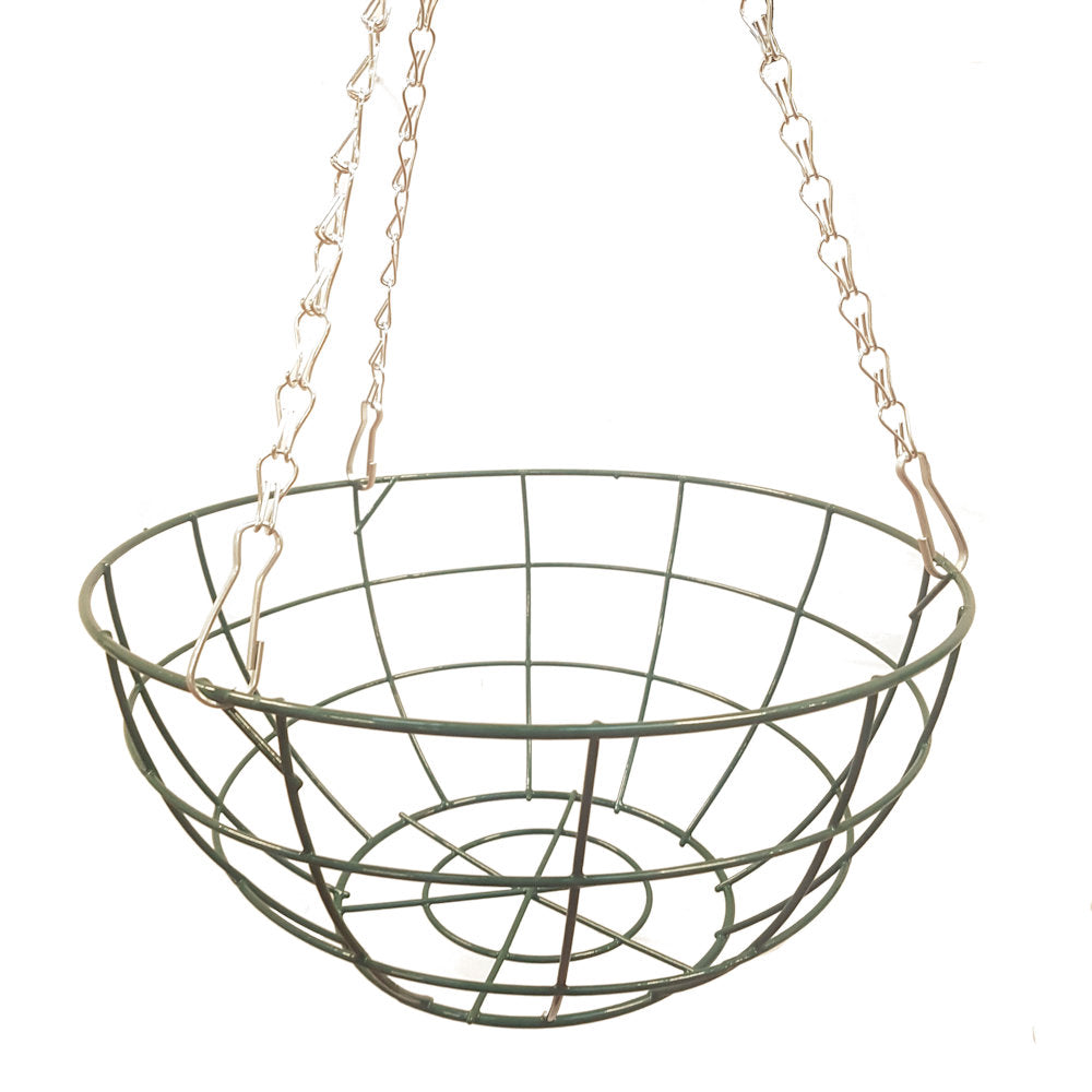 12″ Grower Wire Hanging Basket With Strong 3 Strand Clip On Chain