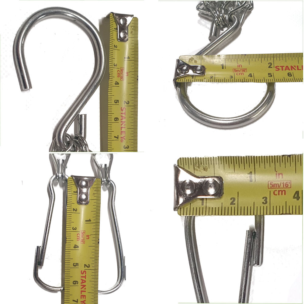 4 Strand 58cm (23") Heavy Duty Extra Long Hanging Basket Clip On Chains - Ideal For 16" - 22" Baskets