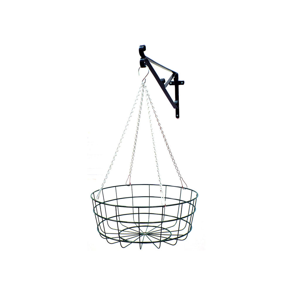 18″ Heavy Duty Large Wire Hanging Basket With Extra Strong 4 Strand Clip On Chain