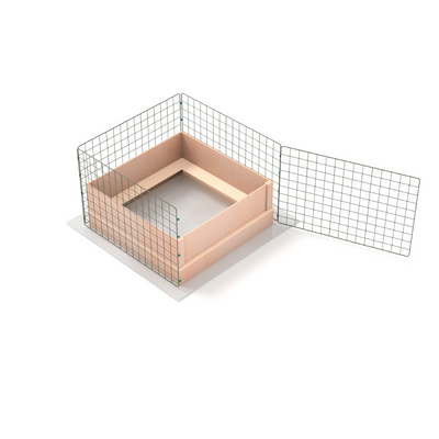 75cm x 75cm Whelping Box (2.5ft x 2.5ft) For Small Dogs Puppies - With Pig Rails
