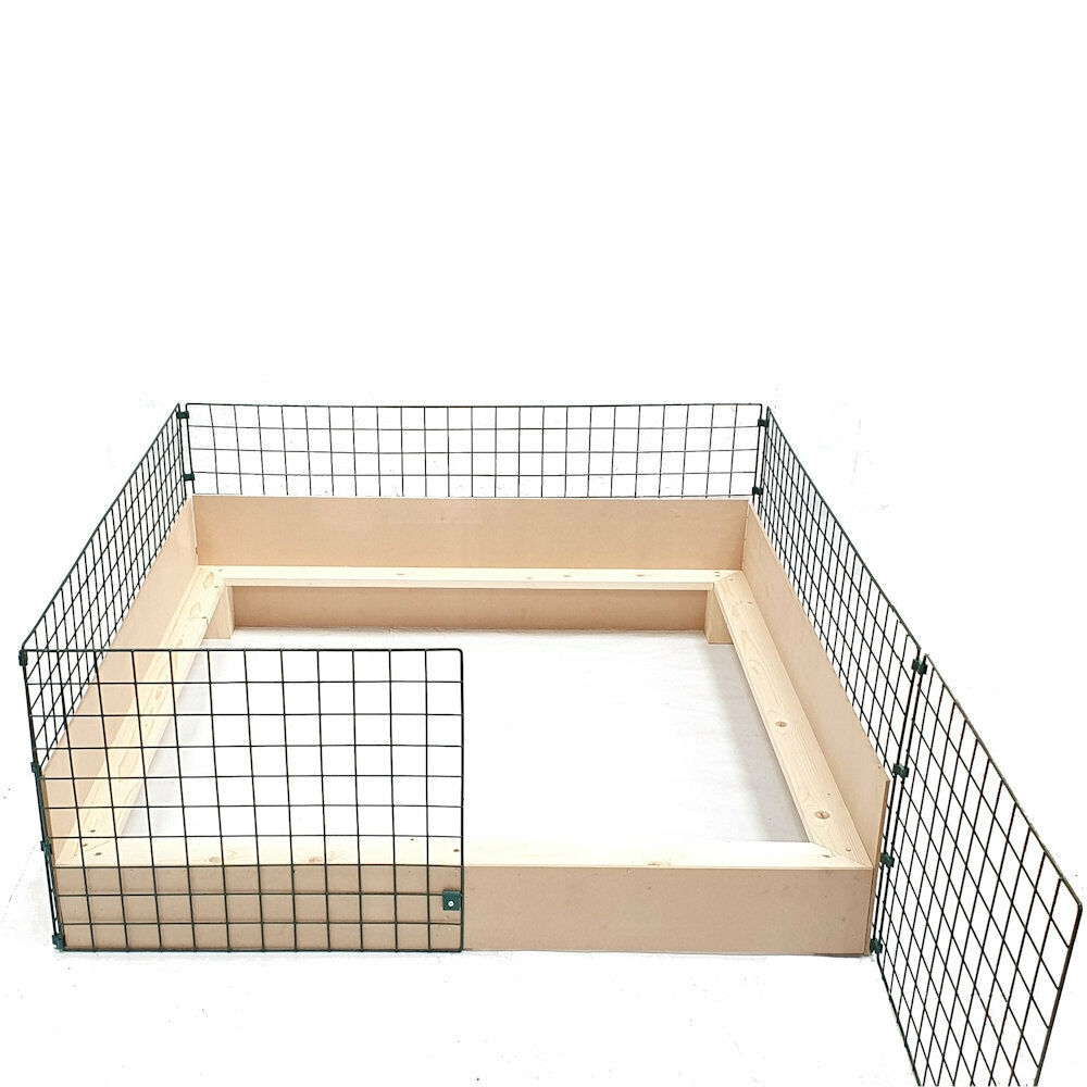 Puppy Dog Whelping Box 1.2m x 1.2m (4ft x 4ft) With Timber Sides & Pig Rails Pen