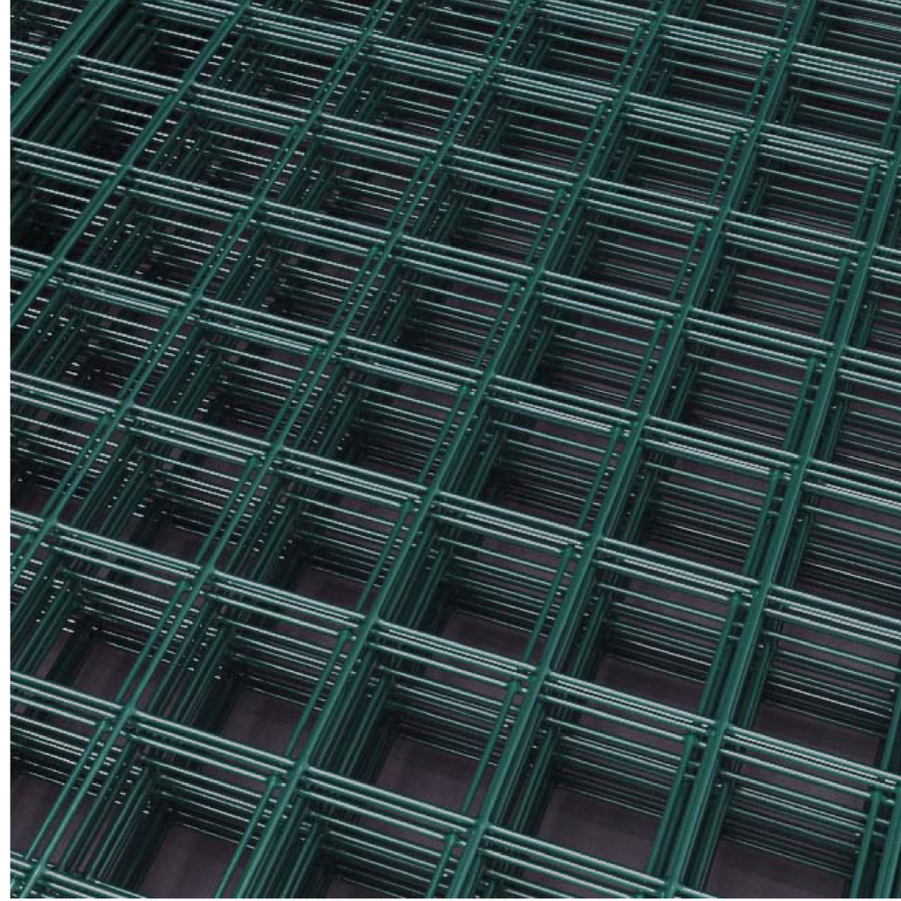 Wire Mesh Panels - 50mm (2") Square Holes - Green PVC Coated Fencing Sheet