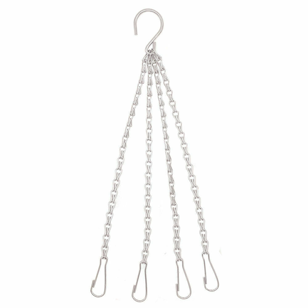 4 Strand 50cm (20") Heavy Duty Hanging Basket Clip On Chains - Ideal for 14" - 16" Baskets