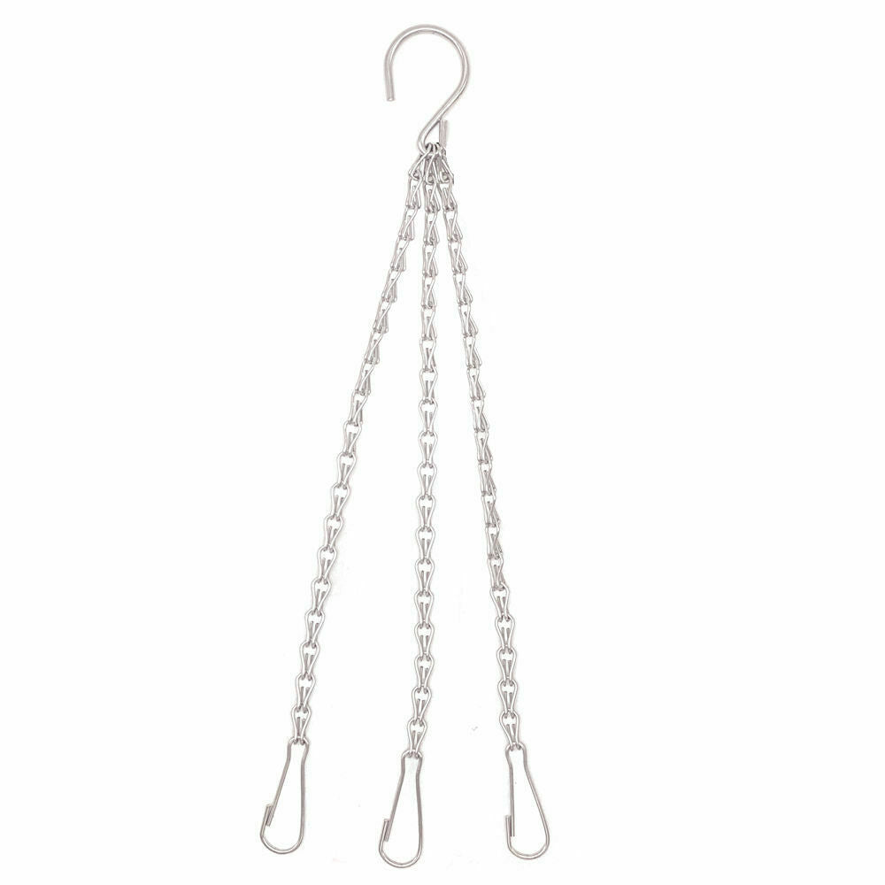 3 Strand 40cm (16") Heavy Duty Hanging Basket Clip On Chains - Ideal for 12"-14" Baskets