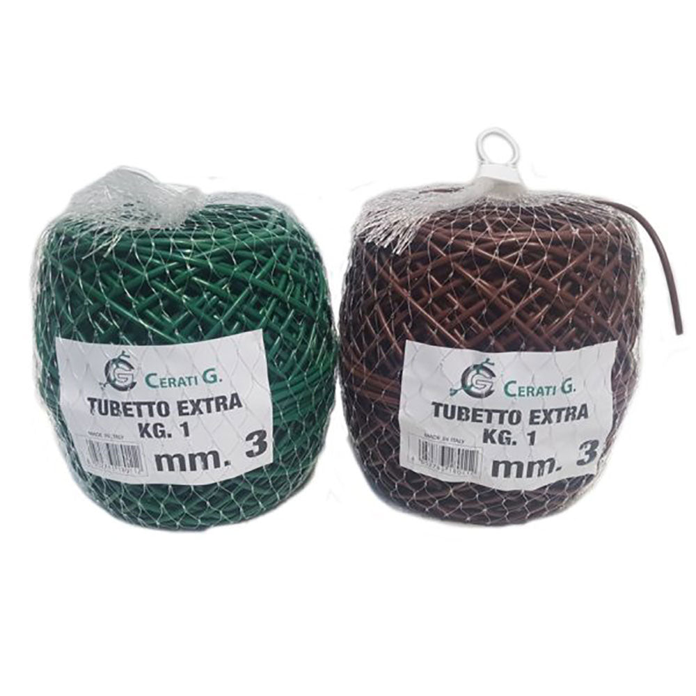 3mm x 150m Brown or Green Plastic Tying Tube 1 Kilo Coil