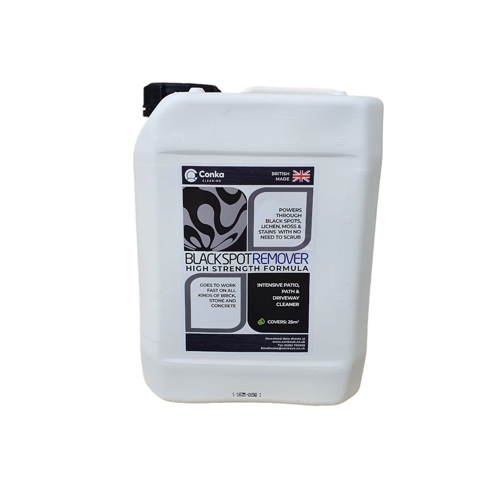 Black spot remover for paving and stone