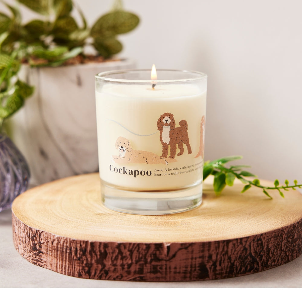 Candles for dog lovers with breed designs