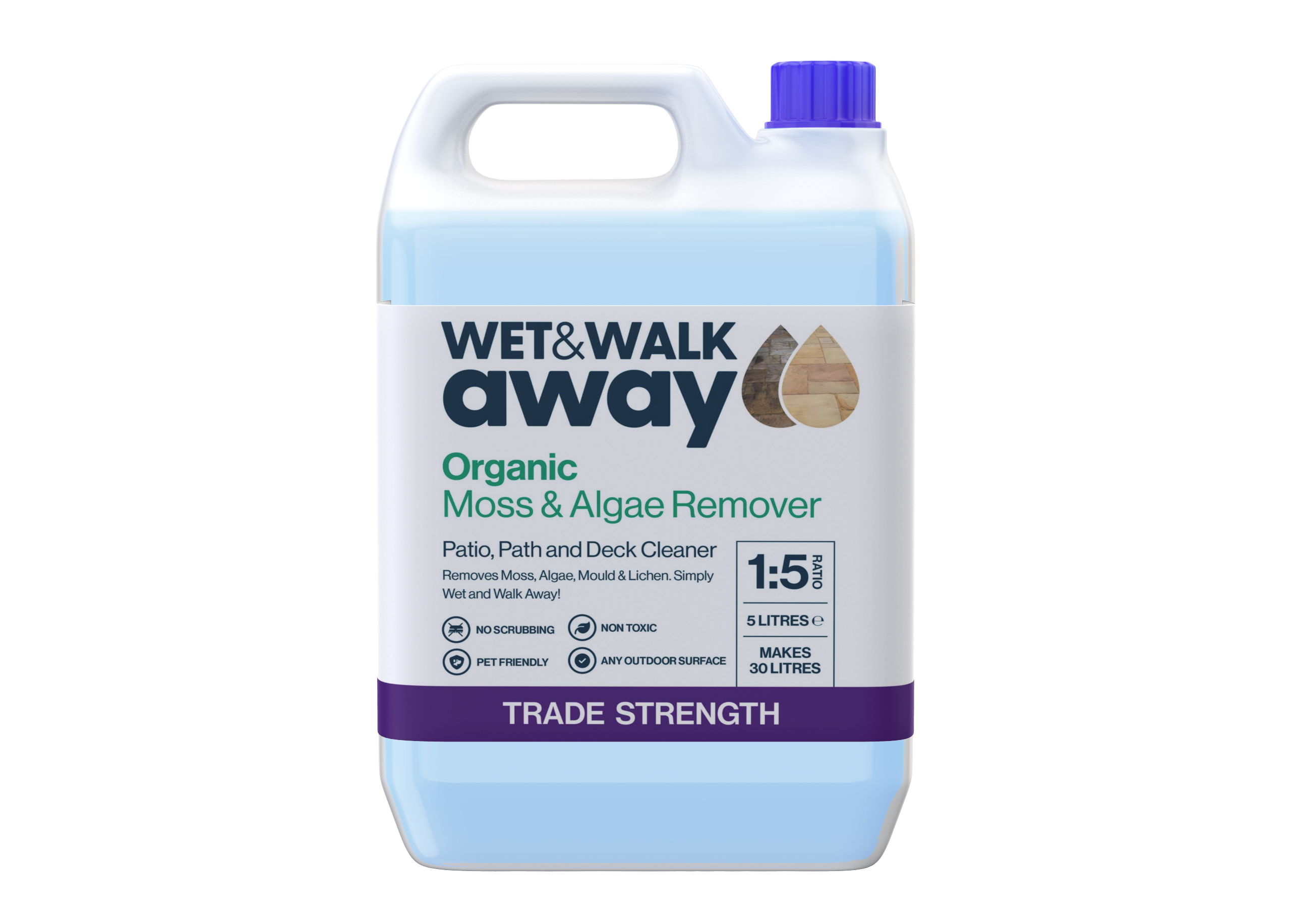 Wet & Walk Away Organic Moss & Algae Remover, Patio Cleaner, Mould, Lichen Remover Concentrate