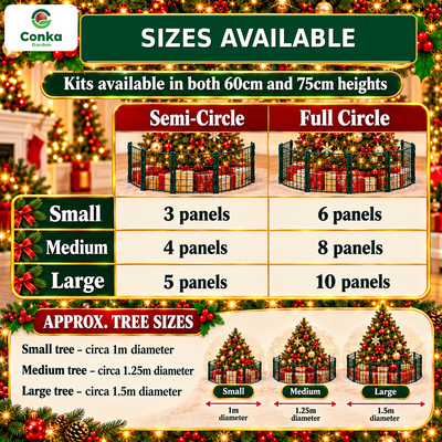 Christmas Tree Fence for Dogs & Cats – Freestanding Pet Guard & Present Protector