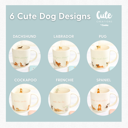 Set of 4 Cute Dachshund Mugs