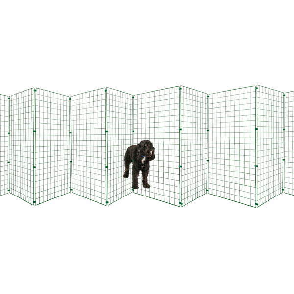 Folding Dog Fence 1m High – 50mm Puppy-Proof Mesh – Portable Garden Panels