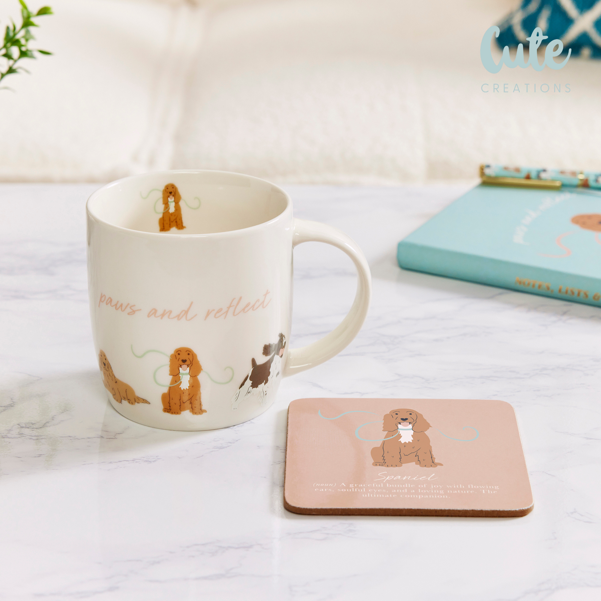 Spaniel Mug & Coaster Set