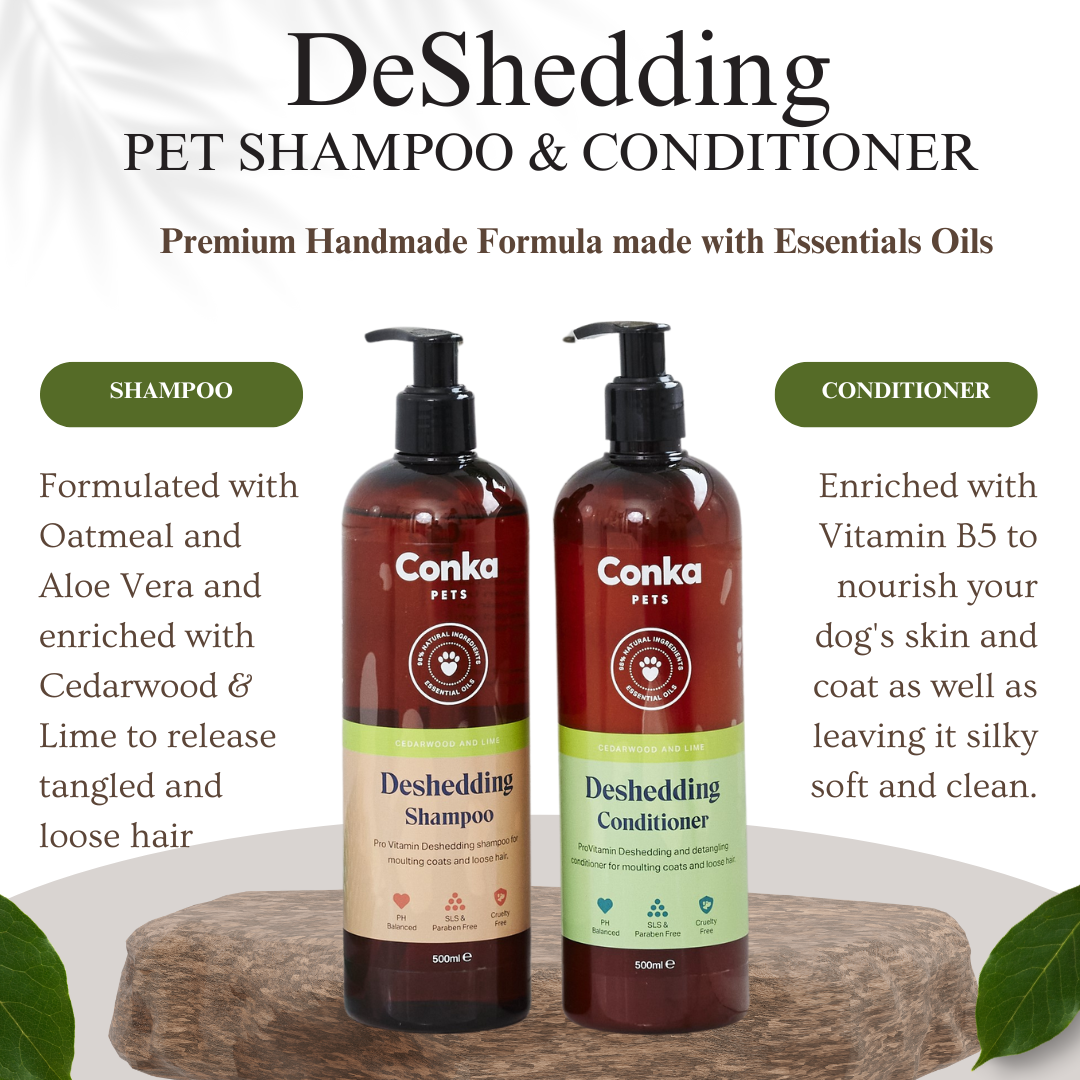 Deshedding Shampoo & Conditioner with FREE Bath & Groom Brush