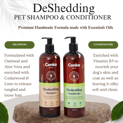 Deshedding Shampoo & Conditioner with FREE Bath & Groom Brush