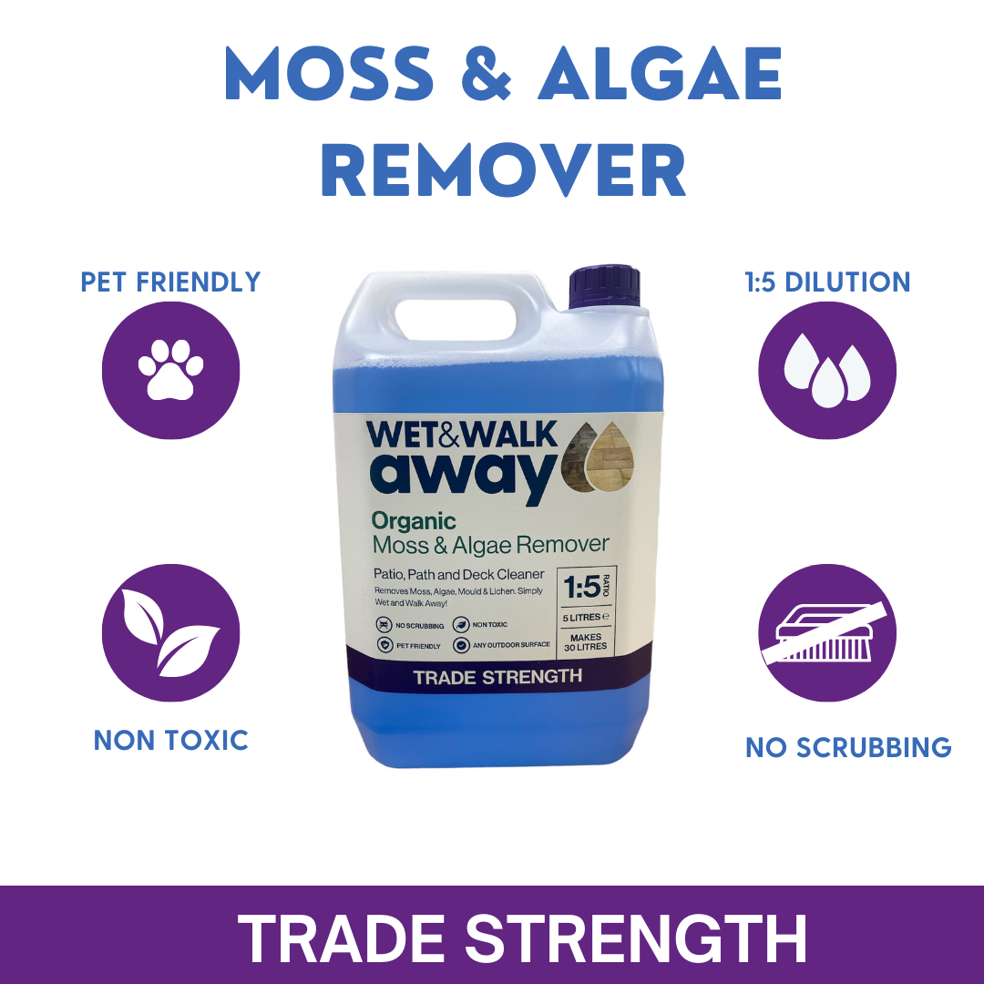 Wet & Walk Away Organic Moss & Algae Remover, Patio Cleaner, Mould, Lichen Remover Concentrate