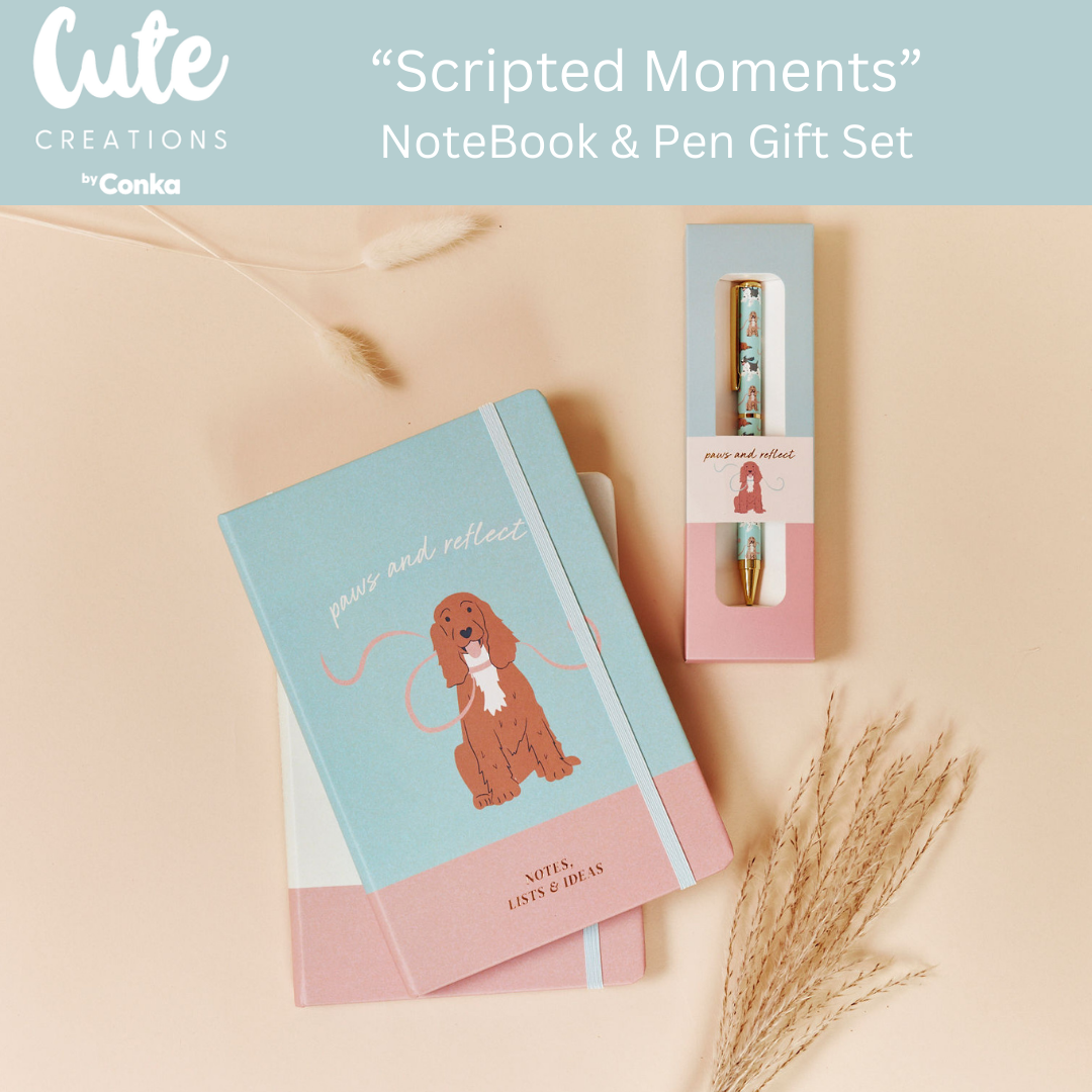 Spaniel 'Scripted Moments' Gift Set - Notebook & Pen