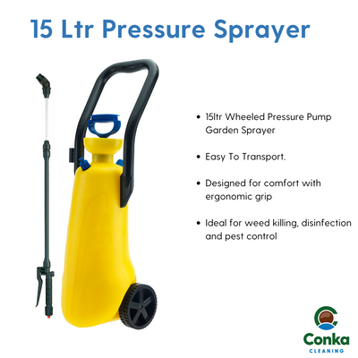 DiMartino 15Ltr Wheeled Pressure Pump Garden Sprayer