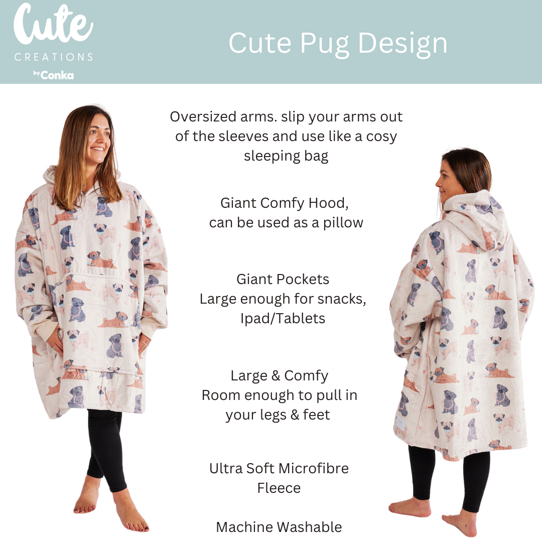 PUG HOODIE - One size