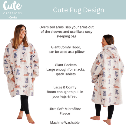 PUG HOODIE - One size