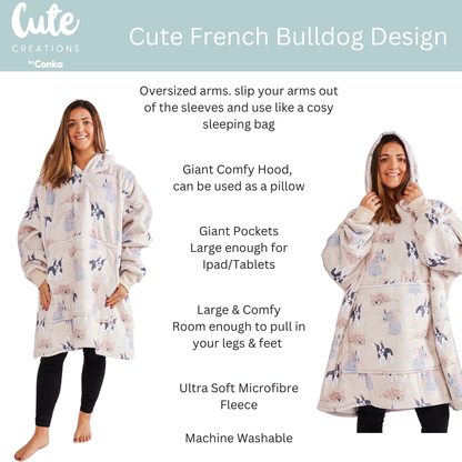 French Bulldog Design HOODIE - One size