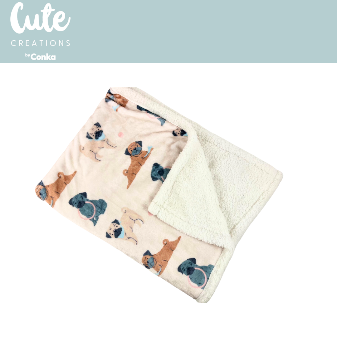 PUG Relax & Paws Blanket & Candle Gift Set
