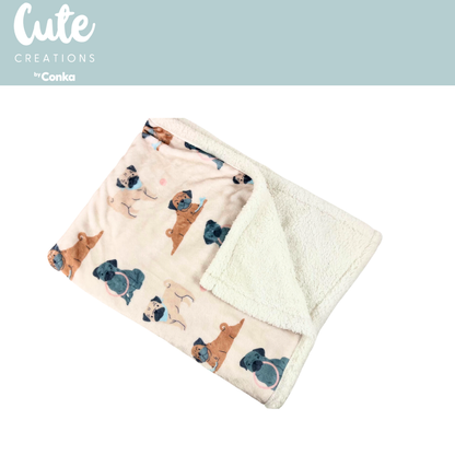 PUG Relax & Paws Blanket & Candle Gift Set