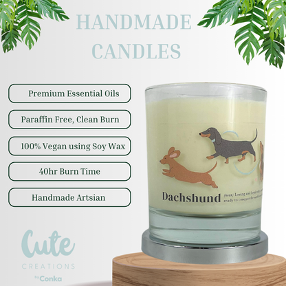 Dachshund Sausage Dog Luxury Candle