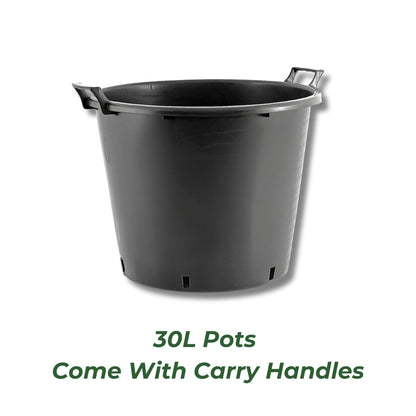 30l plant pots 30 Litre Heavy Duty Pots With Handles Complete With 35cm Saucers – Conka